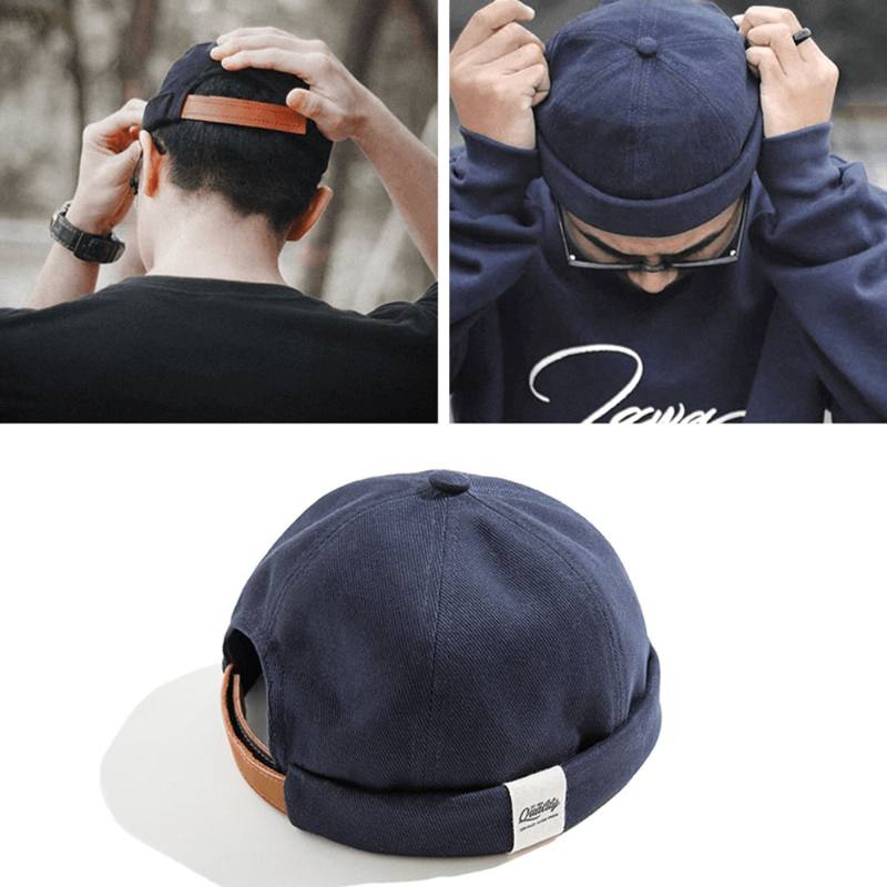 Ranskalainen Retro Classic Elegant Sailor Cap Kylmähattu Wild Pure Color Melon Cap Brimless Hatut