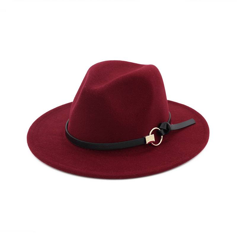 Simple Belt Flat Brim Ja Big Rim All Match Jazz Hat