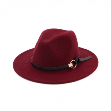 Simple Belt Flat Brim Ja Big Rim All Match Jazz Hat