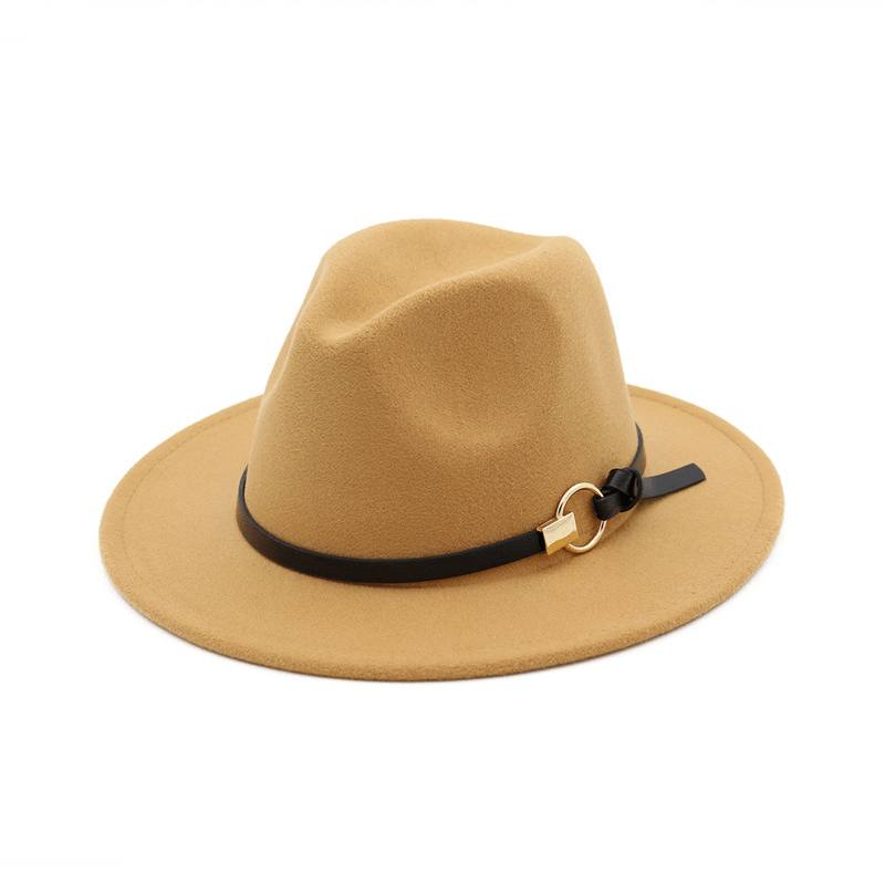 Simple Belt Flat Brim Ja Big Rim All Match Jazz Hat