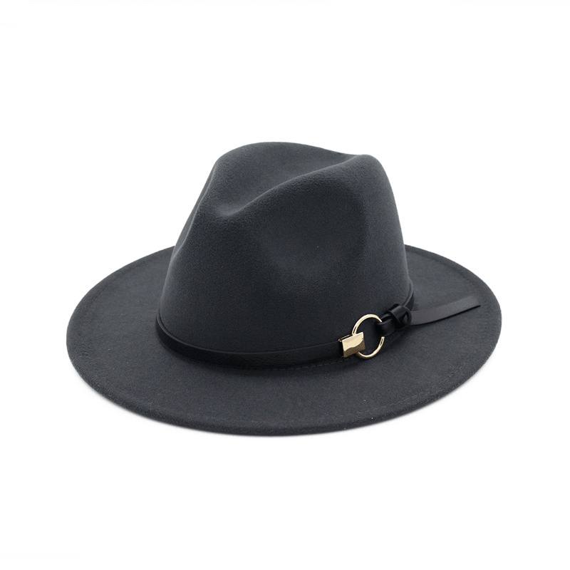 Simple Belt Flat Brim Ja Big Rim All Match Jazz Hat