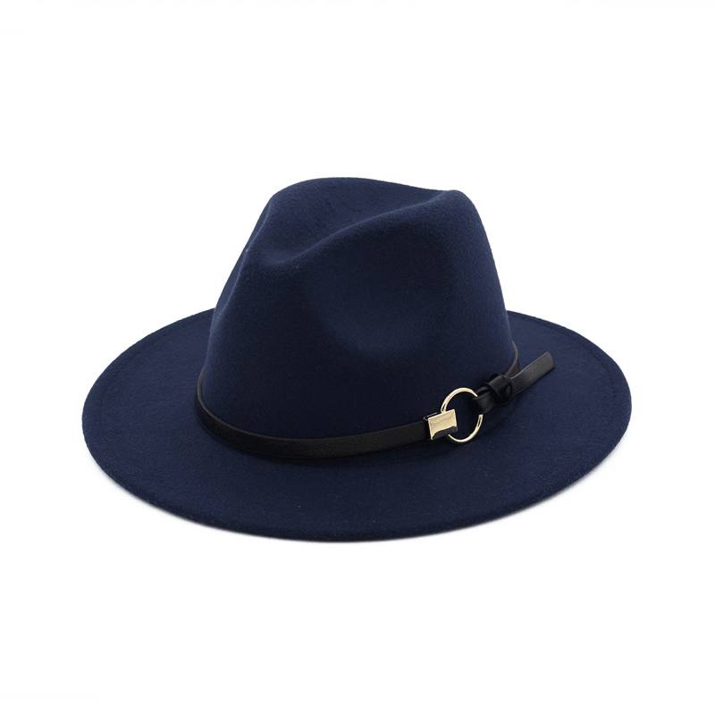 Simple Belt Flat Brim Ja Big Rim All Match Jazz Hat