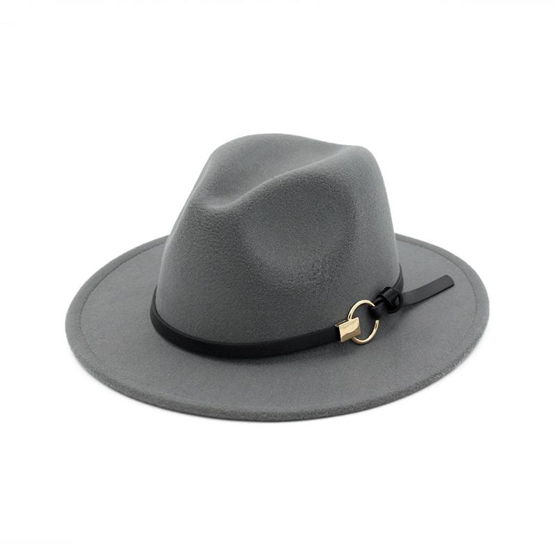 Simple Belt Flat Brim Ja Big Rim All Match Jazz Hat