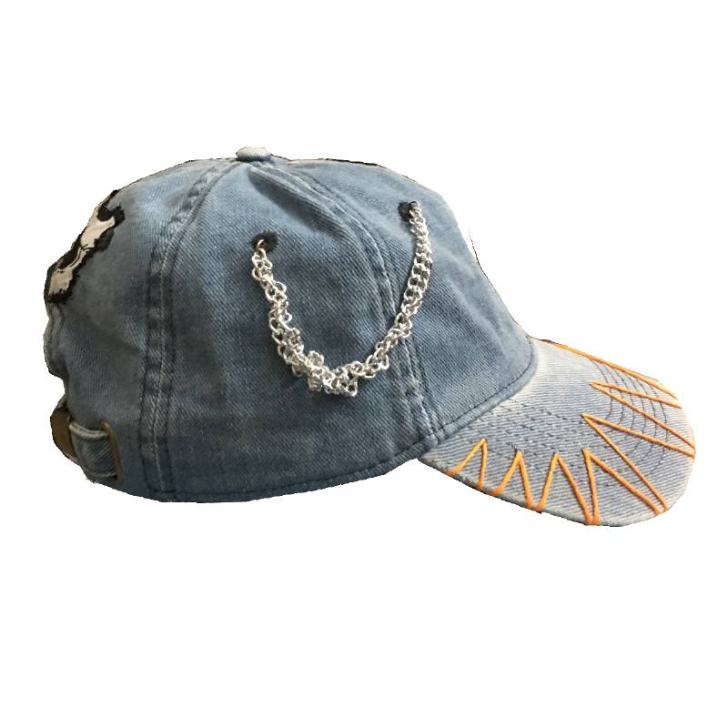 Skull Tooth Henkilökohtainen Patch Design Pesty Denim Hat