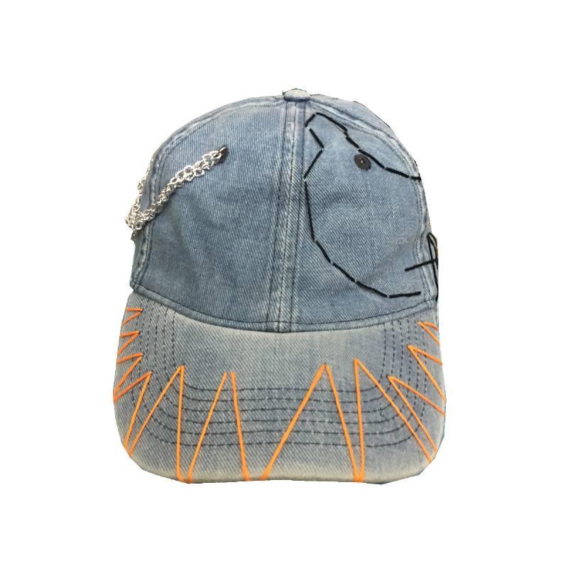 Skull Tooth Henkilökohtainen Patch Design Pesty Denim Hat