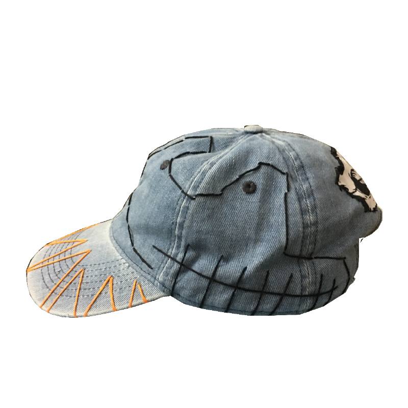 Skull Tooth Henkilökohtainen Patch Design Pesty Denim Hat