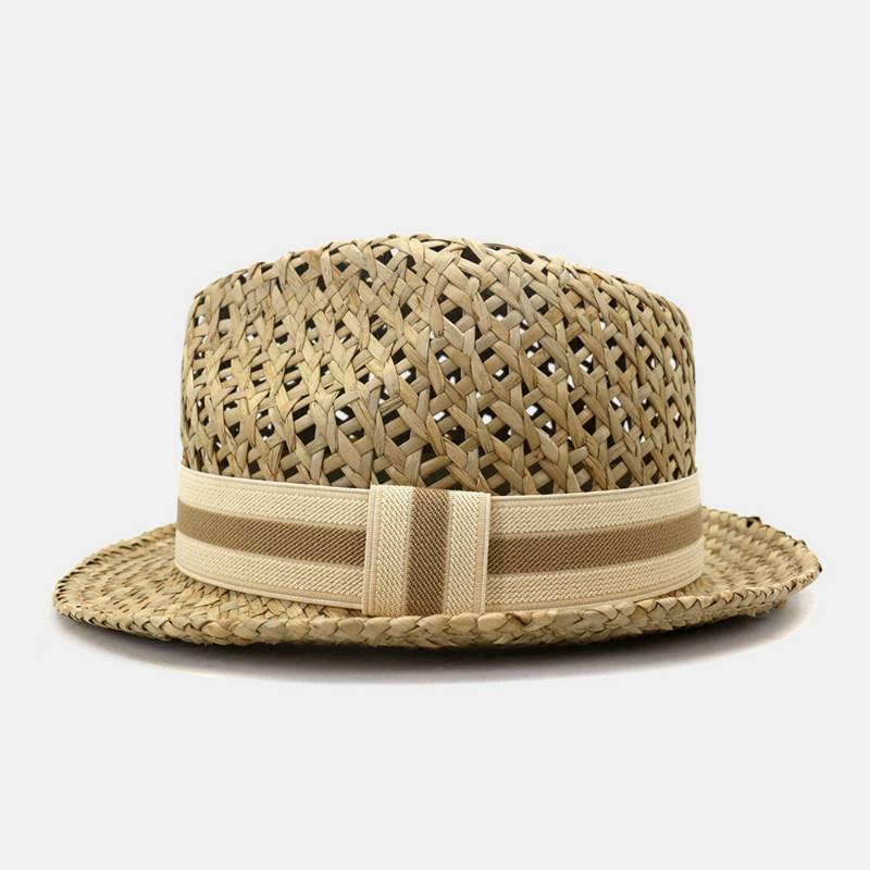 Unisex Aurinkovoide Travel Beach Sun Hat Brittiläinen Tyylikäs Seaside Jazz Hat Olkihattu