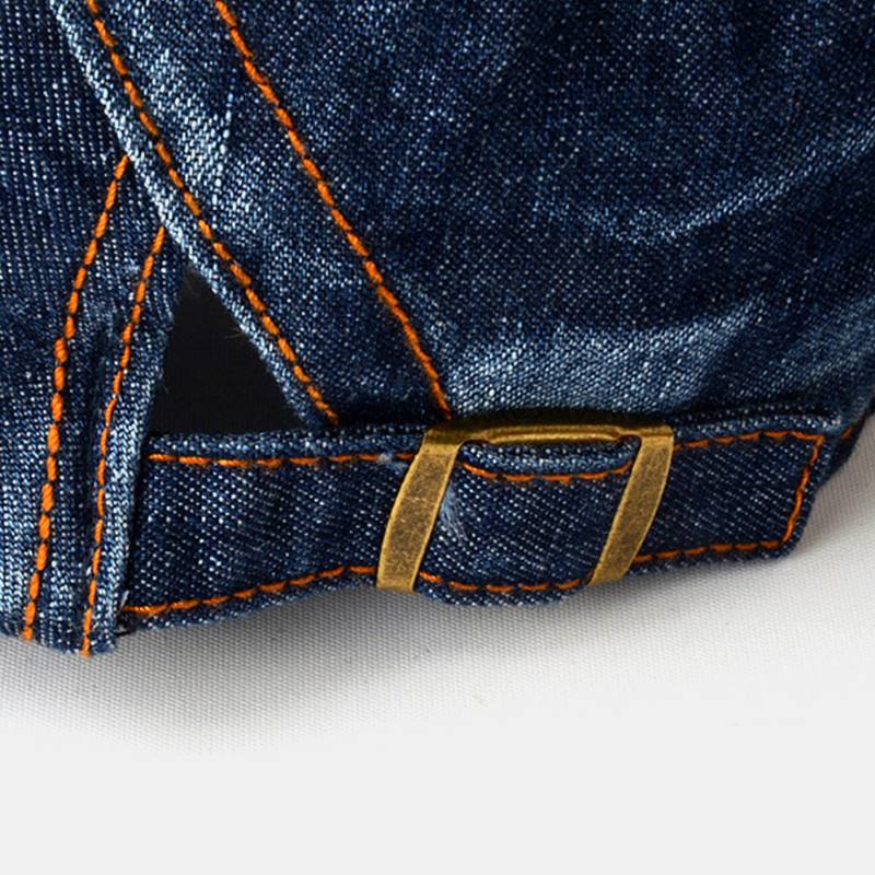 Unisex Denim Ristikkokuvio Ulkona Rento Villi Eteenpäin Hattu Baretti Lippalakki Litteä Hattu