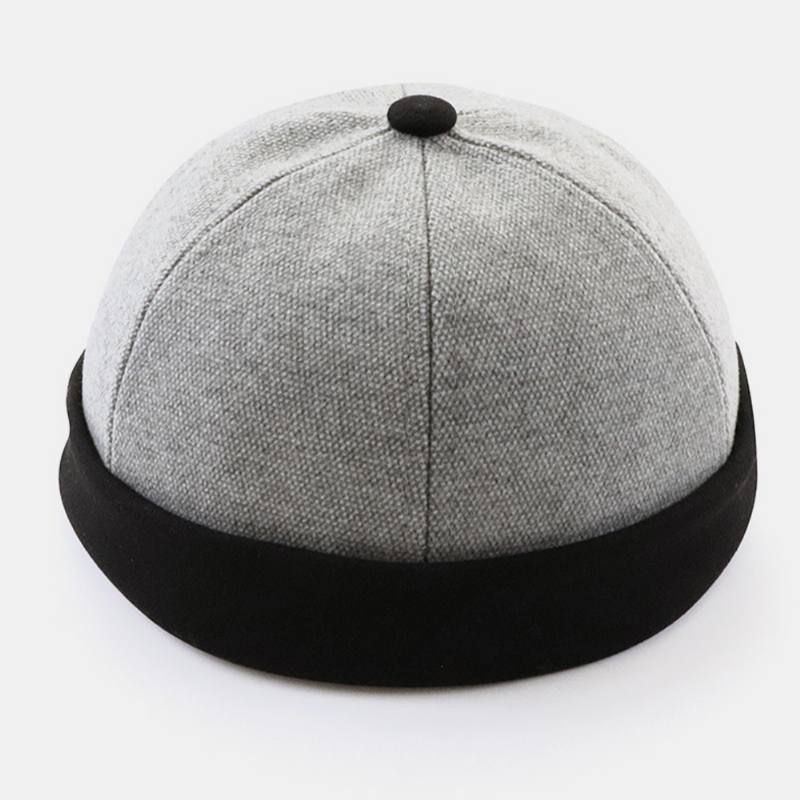 Unisex-huopa Kontrasti Väri Retro Hip-hop-tyyli Talvi Rento Pipo Brimless Skull Hat Vuokranantajan Hattu