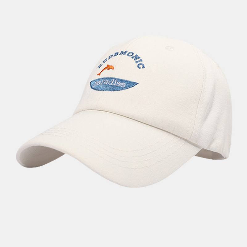 Unisex-kirjaimet Kirjonta Baseball-hatut Puuvilla Pieni Kalakuvio Yksinkertainen Aurinkovoide Ivy Cap