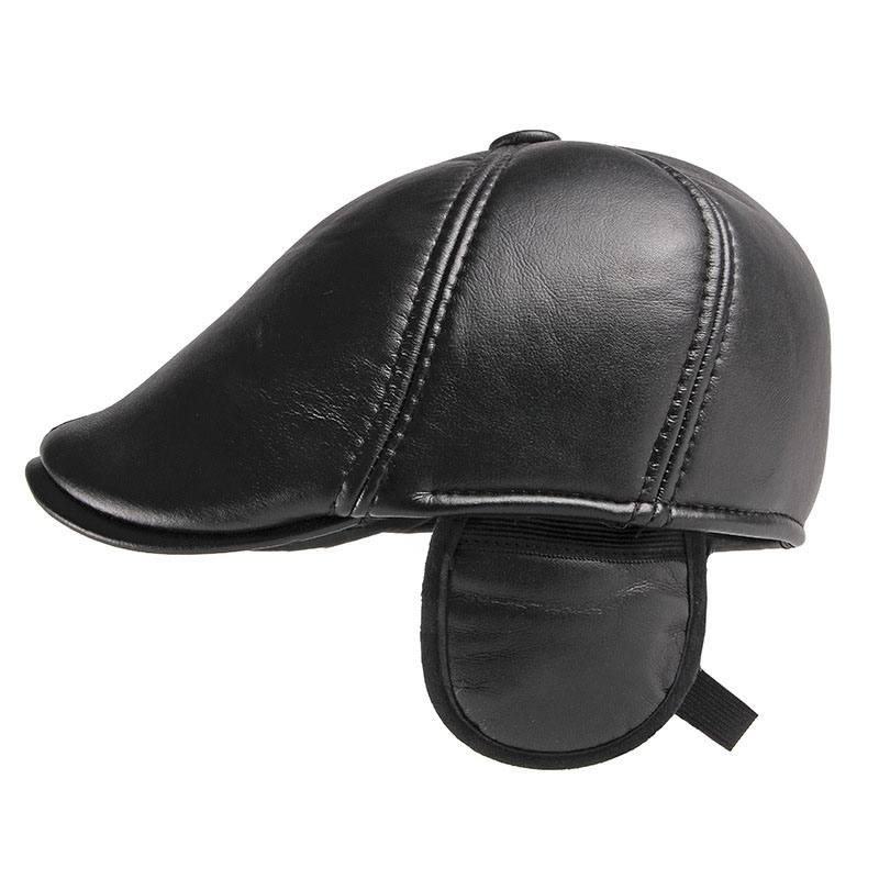 Unisex-kuulonsuojaimet Lämmin Forward Cap Brittiläinen Vintage-nahkainen Ankannokka-barettilakki