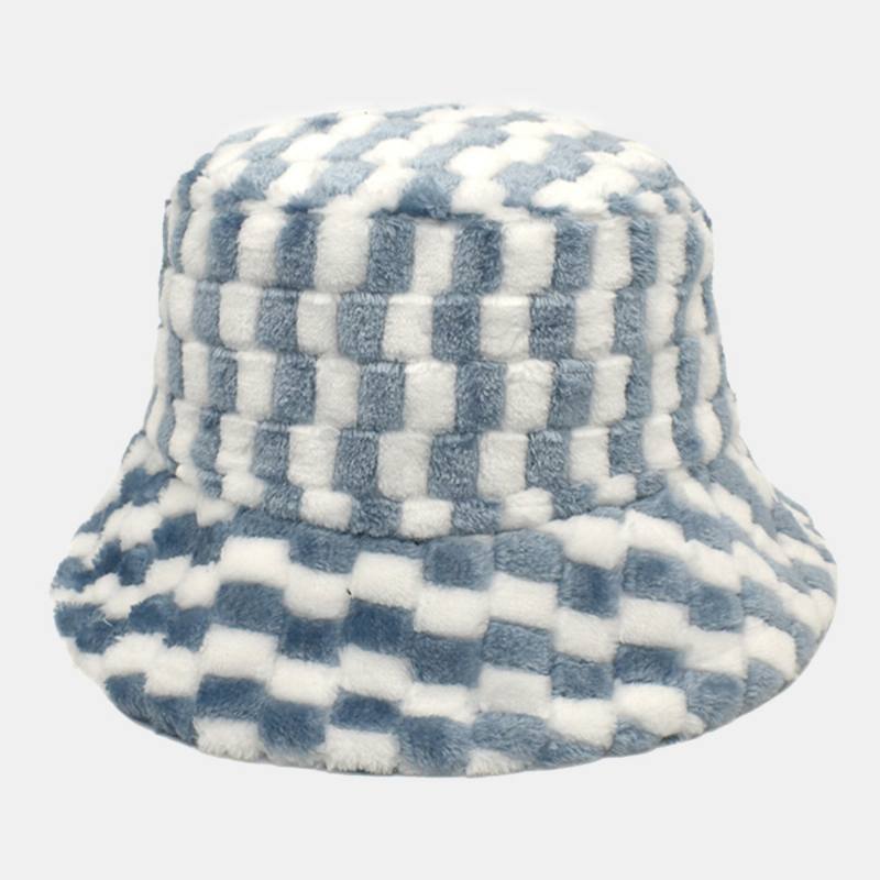 Unisex Lattice Jacquard Pehmo Lämmin Bucket Hat Outdoor Thicken Cool Protection Teko Kanin Turkishattu