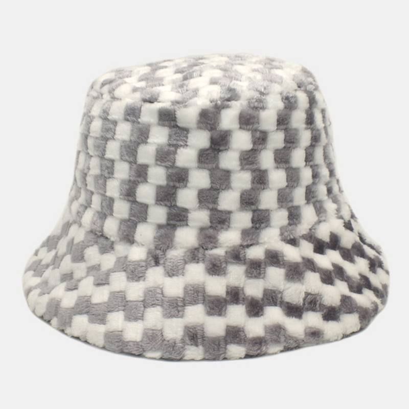 Unisex Lattice Jacquard Pehmo Lämmin Bucket Hat Outdoor Thicken Cool Protection Teko Kanin Turkishattu