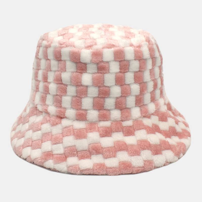 Unisex Lattice Jacquard Pehmo Lämmin Bucket Hat Outdoor Thicken Cool Protection Teko Kanin Turkishattu