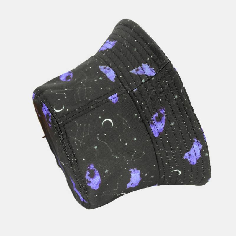 Unisex Moon Starry Sky Painatus Bucket Hat Leveälierinen Ulkokäyttöinen Aurinkosuojahattu