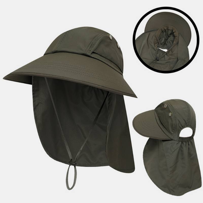 Unisex Nylon Yksivärinen Säädettävä Kesä Ulkoilu Aurinkovarjo Kalastus Kiipeilyhattu Hengittävä Bucket Hat