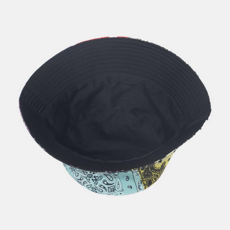 Unisex Overlay Cashew Painatus Bucket Hat Sekavärinen Ommel Rento Aurinkovarjohattu