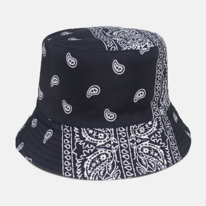 Unisex Overlay Cashew Painatus Bucket Hat Sekavärinen Ommel Rento Aurinkovarjohattu