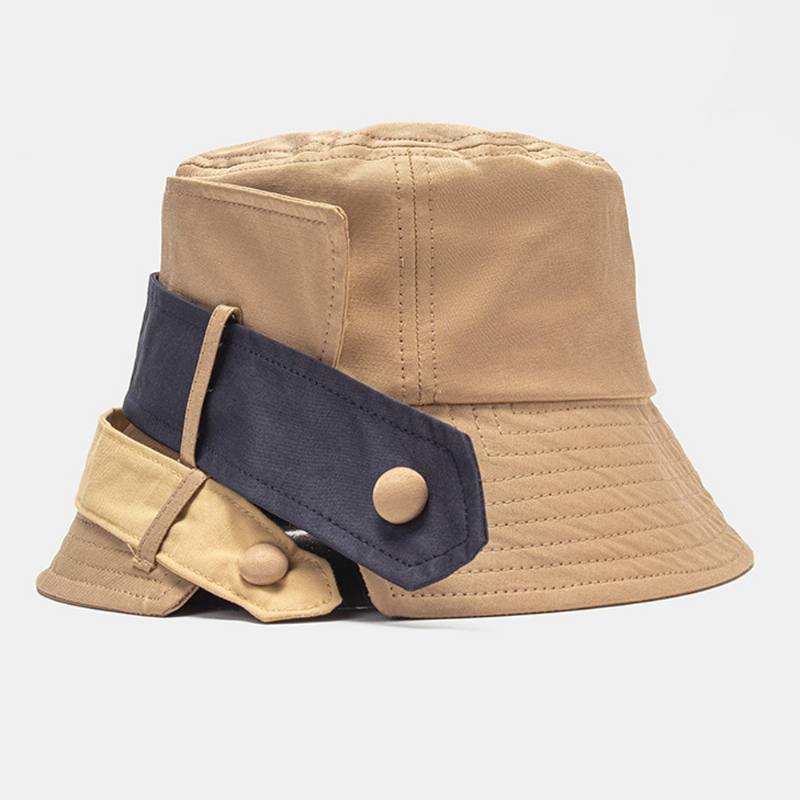 Unisex-puuvillakontrastivärinen Side Dovetail Unique Muoti Bucket Hat