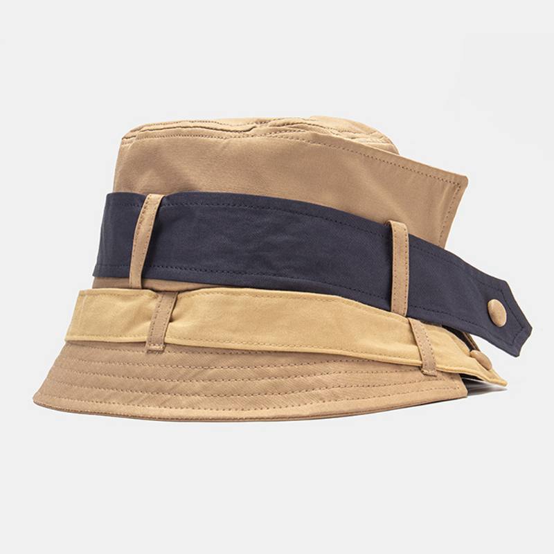 Unisex-puuvillakontrastivärinen Side Dovetail Unique Muoti Bucket Hat