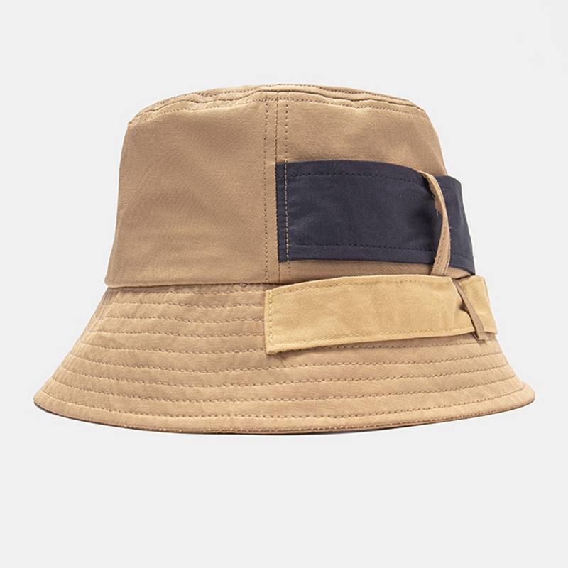 Unisex-puuvillakontrastivärinen Side Dovetail Unique Muoti Bucket Hat