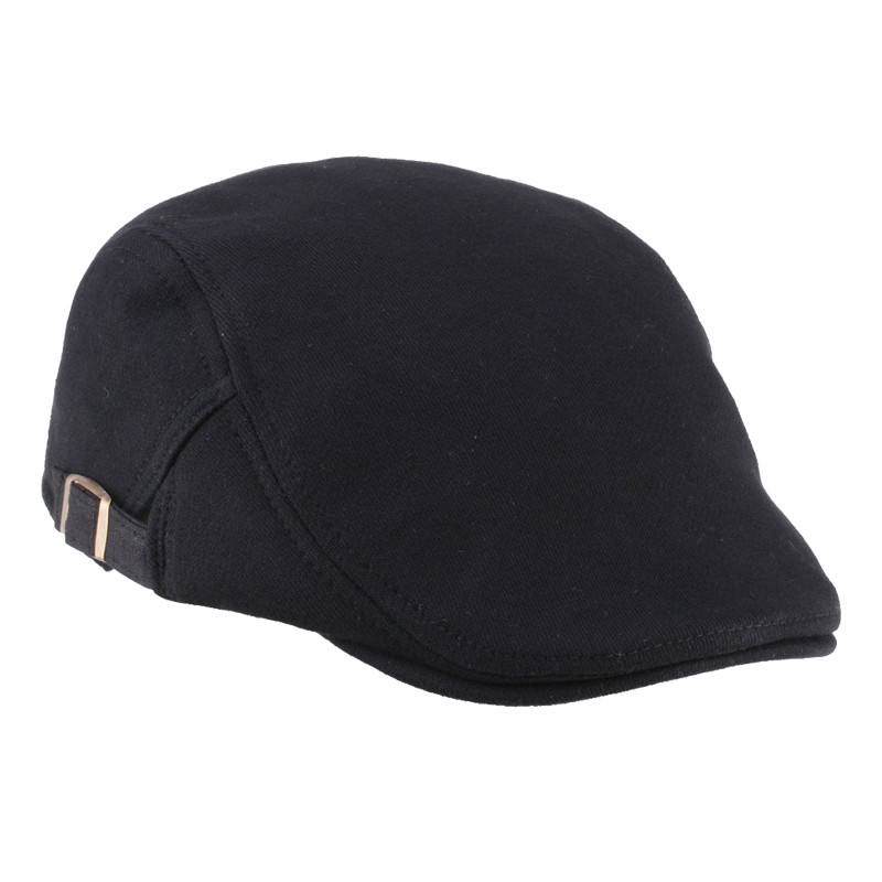 Unisex-puuvillasekoite Barettihattu Paperi Boy Duckbill Golf Litteä Solki Cabbie Cap Miehille Naisille