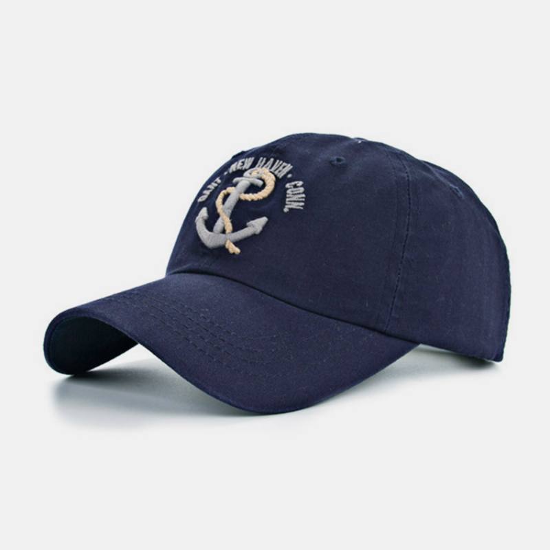 Unisex Rento Säädettävä Lippalakki Veneankkuri Kirjonta Ulkona Ivy Cap Baseball Hatut