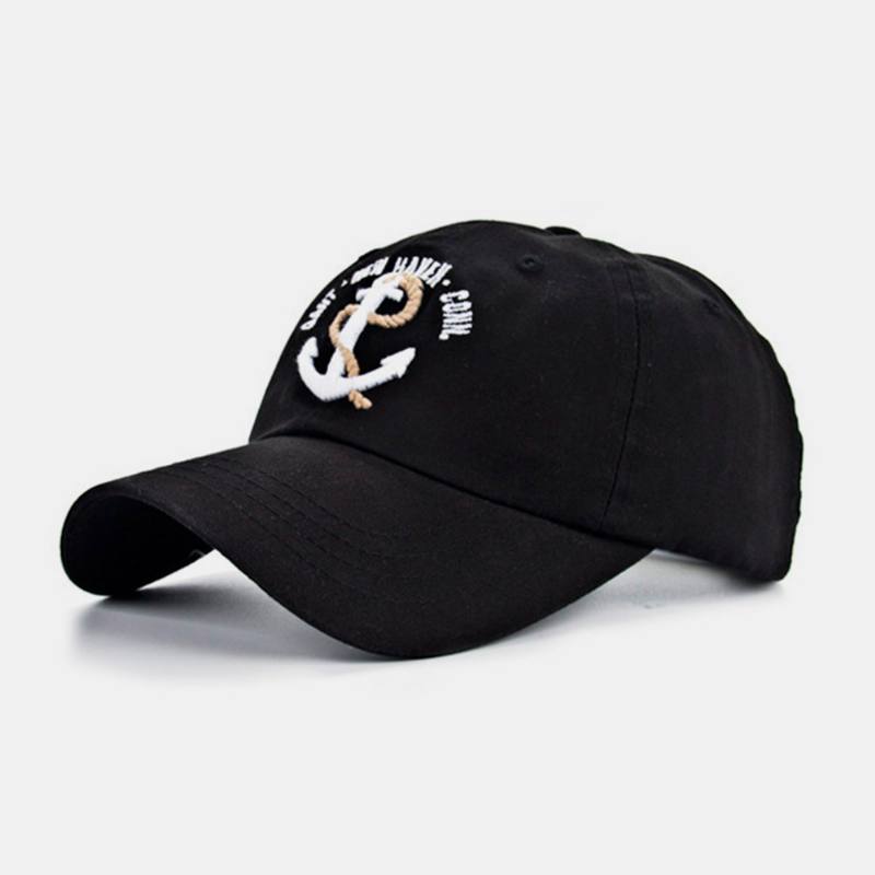 Unisex Rento Säädettävä Lippalakki Veneankkuri Kirjonta Ulkona Ivy Cap Baseball Hatut