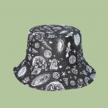 Unisex Starry Sky Bucket Hat Puuvillainen Kaksipuolinen Leveälierinen Wild Outdoor Auringonvarjo Rantahattu