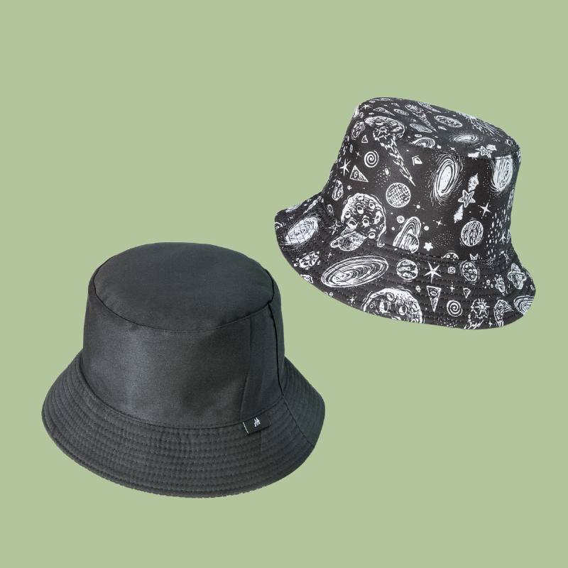 Unisex Starry Sky Bucket Hat Puuvillainen Kaksipuolinen Leveälierinen Wild Outdoor Auringonvarjo Rantahattu