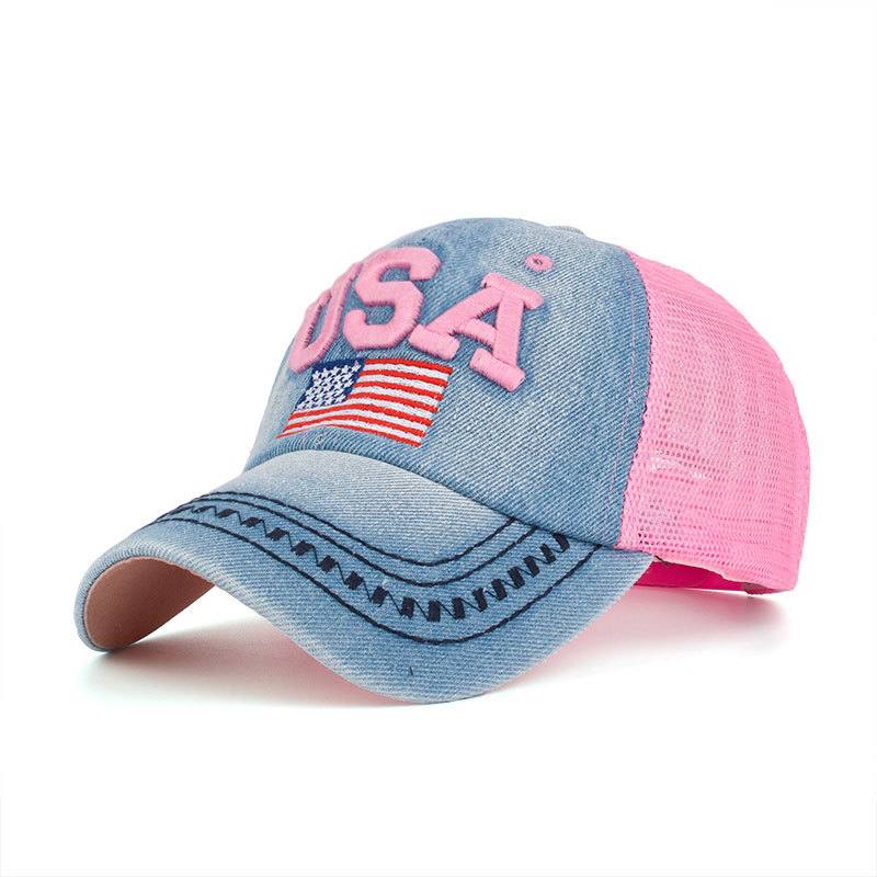 Unisex Vintage Isänmaallinen Baseballlippis Tyylikäs Ahdistunut American Flag -hattu