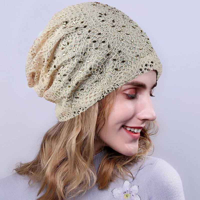 Uusi Knitting Cutout Beanie Hat Hengittävät Lippalakit