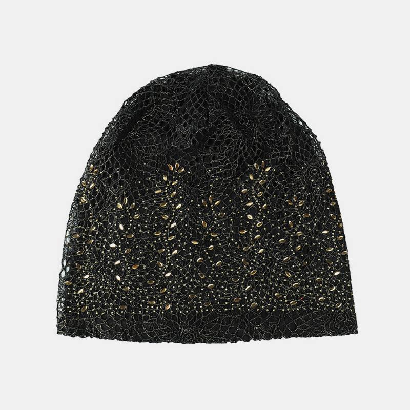 Uusi Knitting Cutout Beanie Hat Hengittävät Lippalakit