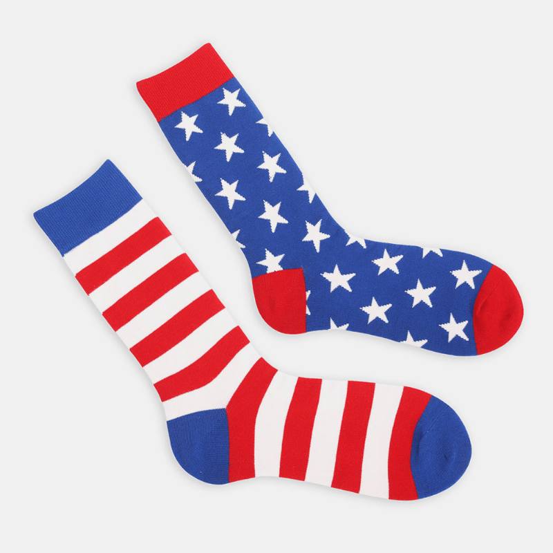 3 Kpl Unisex-raidallinen American Flag -kuvioinen Hengittävä Putkisukka