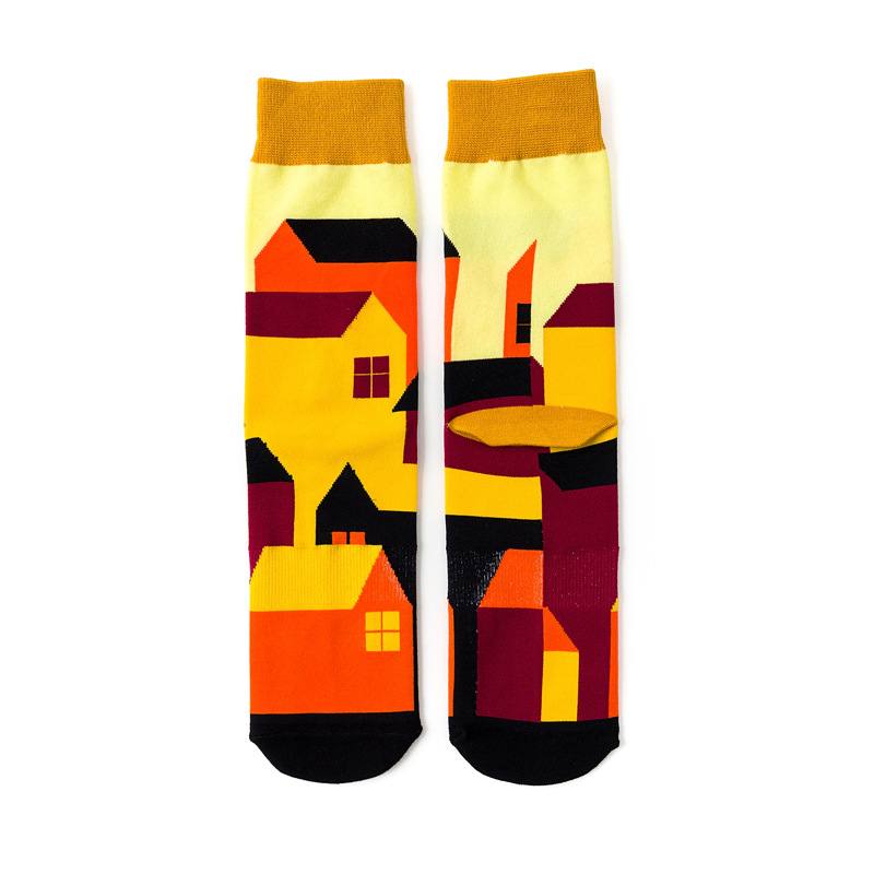 Creative Contrast Color Cotton Socks Personality Four Seasons -sukat