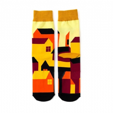 Creative Contrast Color Cotton Socks Personality Four Seasons -sukat